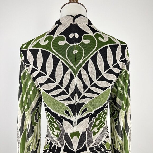 NWOT Farm Rio Lace Nature Tulle Midi Dress Long Sleeves Size S Multicolor - Picture 8 of 15